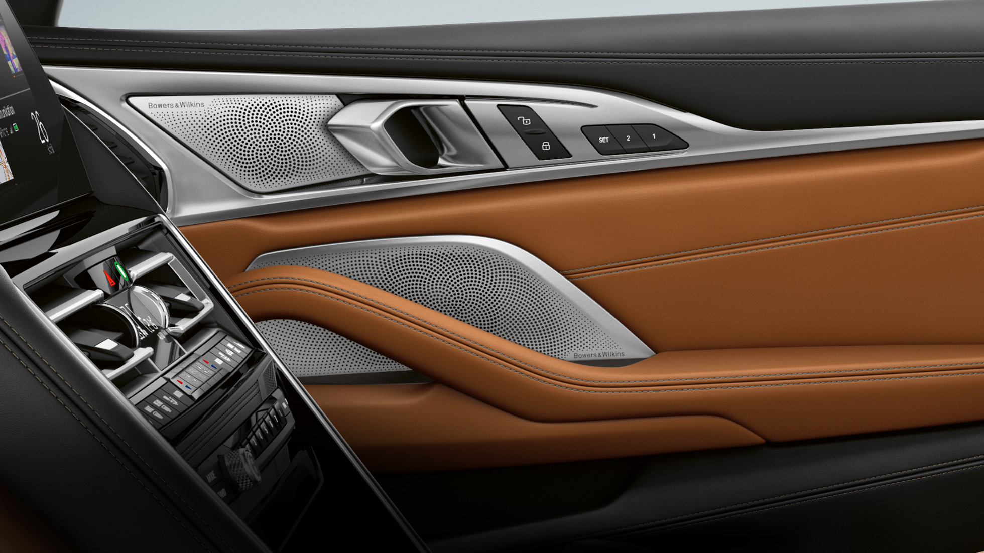 BMW M850i xDrive, интерьер, аудиосистема Bowers & Wilkins Diamond Surround Sound. BMW M850i xDrive, интерьер, аудиосистема Bowers & Wilkins Diamond Surround Sound.
