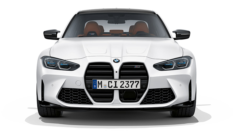 BMW M3 Competition G80 2020, "Морозный Белый Бриллиант металлик", вид спереди