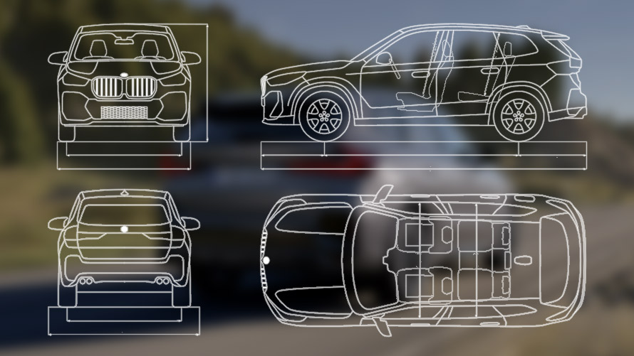 Габаритный чертеж BMW X1 M35i xDrive U11 MP Габаритный чертеж BMW X1 M35i xDrive U11 MP