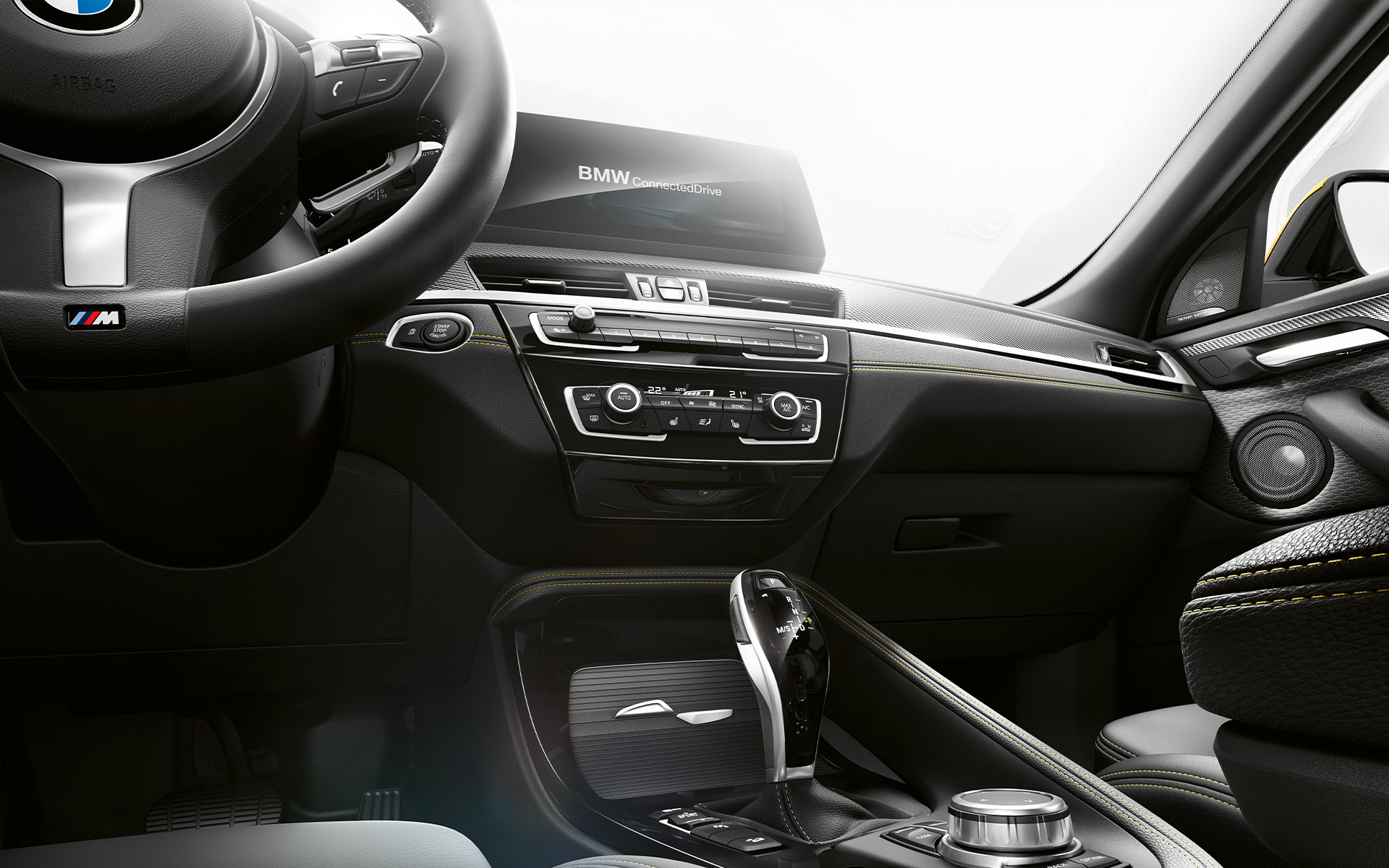 BMW X2 F39 2020, салон, центральная консоль