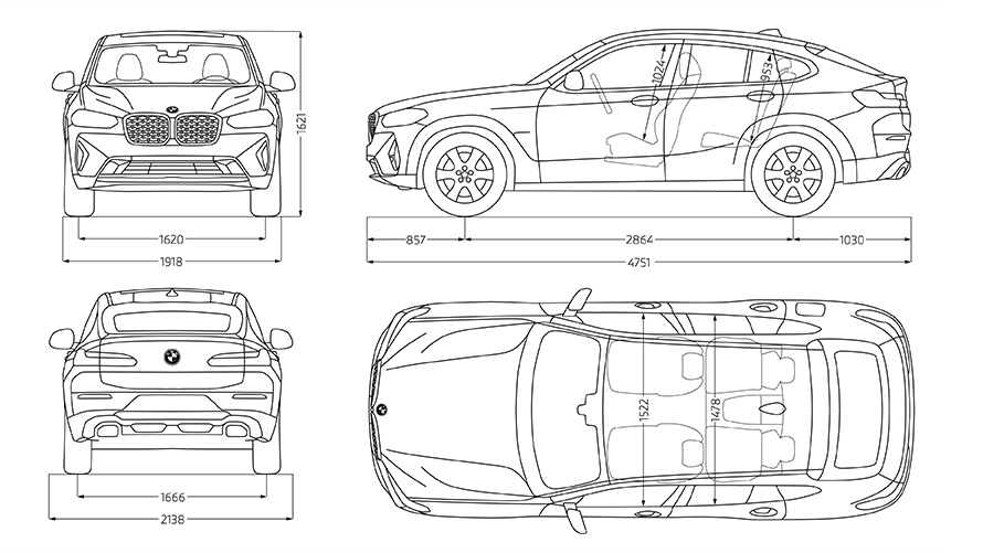BMW X4 G02 technical data sketch 2021