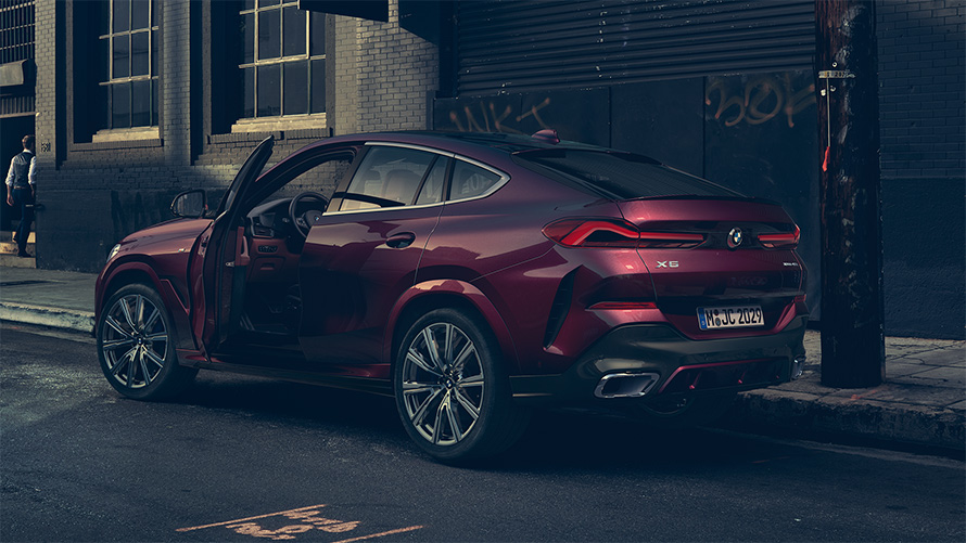 BMW X6 Individual G06 2019 Ametrine metallic вид сзади на три четверти