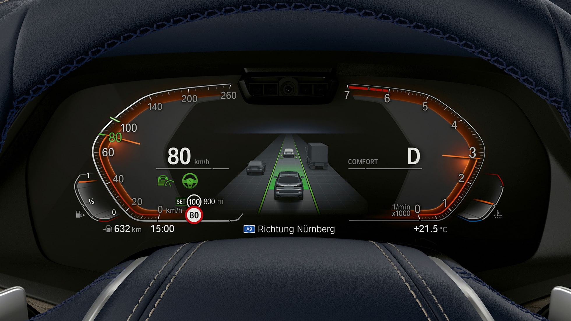 Driving Assitant Plus & Parking Assistant Plus Driving Assitant Plus & Parking Assistant Plus: приладова панель крупним планом