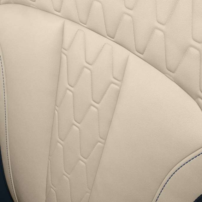 BMW X7, Design Pure Excellence обивка салона Крупный план обивки салона BMW X7 с особенностями BMW X7 Design Pure Excellence